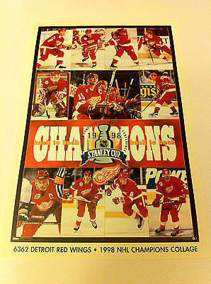 NHL 1998 STANLEY CUP CHAMPS MINI POSTER 4 X 6 INCHES, DETROIT RED WINGS