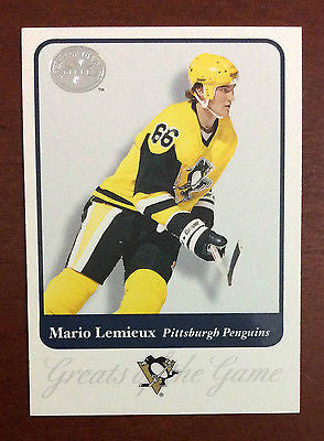 NHL MARIO LEMIEUX 2001-02 FLEER GREATS OF THE GAME CARD #81, NM-MINT