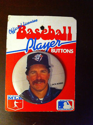 MLB JACK MORRIS PLAYER BUTTON, TORONTO BLUE JAYS, 1992