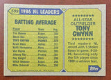MLB TONY GWYNN TOPPS #599 BASEBALL CARD 1987 AS SAN DIEGO PADRES NM-MINT