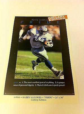 NFL BARRY SANDERS GALLERY MINI POSTER, 4 X 6 INCHES, DETROIT LIONS