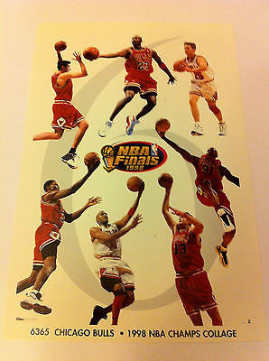 NBA 1998 CHAMPIONS MINI POSTER 4 X 6 INCHES, MICHAEL JORDAN, CHICAGO BULLS