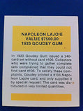 MLB NAPOLEON LARRY LAJOIE, 1933 GOUDEY REPRINT #106 EX-NM