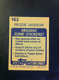 MLB REGGIE JACKSON, TOPPS #163 STICKER, 1983, CALIFORNIA ANGELS, NM-MINT