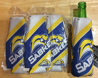 NHL BUFFALO SABRES BOTTLE (DRINK) COOLERS WITH ZIPPER, PACK OF 4