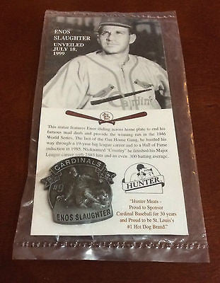 MLB ENOS SLAUGHTER, ST.LOUIS CARDINALS, STATUE UNVEILING LAPEL PIN, 1999