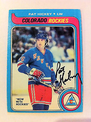 NHL PAT HICKEY AUTOGRAPHED 1979-80 OPC O-PEE-CHEE CARD #86 COLORADO ROCKIES EX
