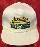 MLB 1989 WORLD SERIES CHAMPS ADJUSTABLE HAT, OAKLAND A'S, NEW, VINTAGE