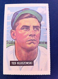 MLB TED KLUSZEWSKI, 1951 BOWMAN GUM INC. #143 DOVER REPRINT EX-NM