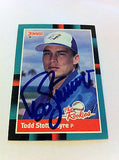 MLB TODD STOTTLEMYRE AUTOGRAPHED DONRUSS ROOKIE CARD #37 1988 TORONTO BLUE JAYS NM-MINT