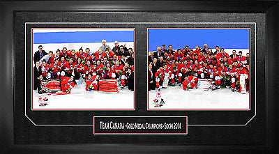 TEAM CANADA FRAMED 8X10 PHOTOS - MENS & WOMENS 2014 OLYMPICS CELEBRATION