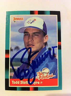 MLB TODD STOTTLEMYRE AUTOGRAPHED DONRUSS ROOKIE CARD #37 1988 TORONTO BLUE JAYS NM-MINT