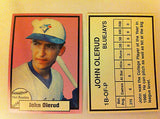 MLB JOHN OLERUD ROOKIE CARD TORONTO BLUE JAYS, RARE, PINK BACKGROUND