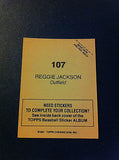 MLB REGGIE JACKSON,TOPPS #107 STICKER, 1981, NEW YORK YANKEES, NM-MINT