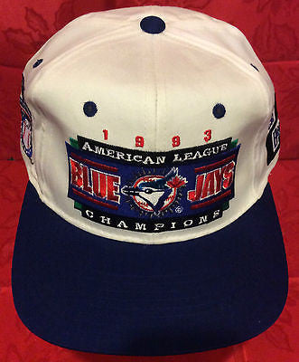 MLB 1993 AMERICAN LEAGUE CHAMPS ADJUSTABLE HAT, TORONTO BLUE JAYS, NEW, VINTAGE