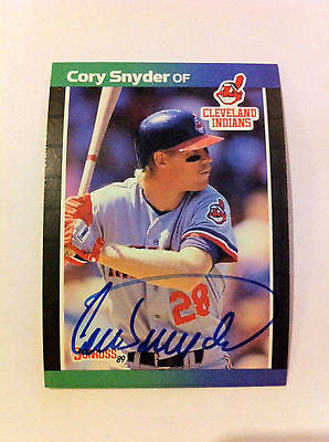 MLB CORY SNYDER AUTOGRAPHED DONRUSS CARD #191,1989, CLEVELAND INDIANS, NM-MINT
