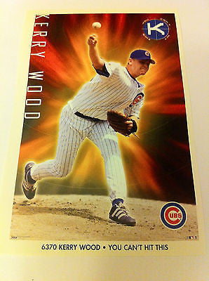 MLB KERRY WOOD MINI POSTER, 4 X 6 INCHES, BASEBALL, CHICAGO CUBS, MINT
