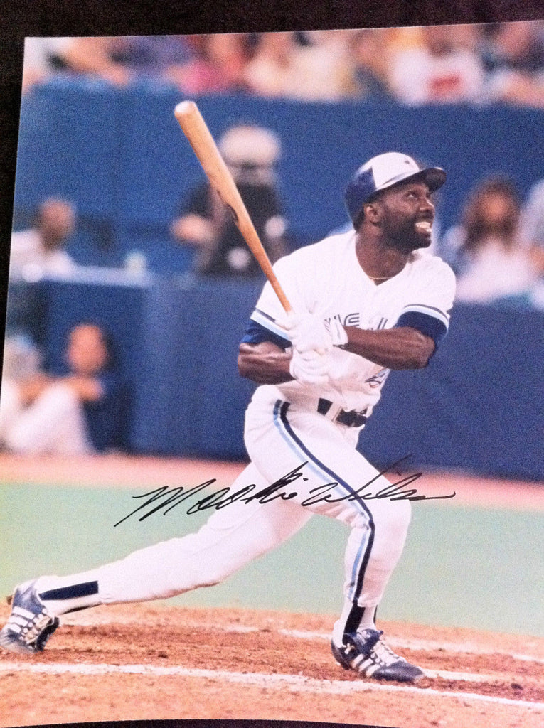 MLB MOOKIE WILSON AUTOGRAPHED 8X10 PHOTO TORONTO BLUE JAYS, EARLY 1990's