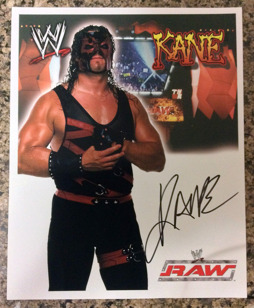 WWE KANE AUTOGRAPHED 8X10 PHOTO, EARLY 2000's, RAW
