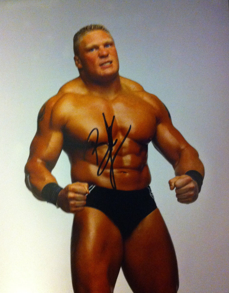 WWE BROCK LESNAR AUTOGRAPHED 8X10 PHOTO, EARLY 2000's, RAW, SMACKDOWN