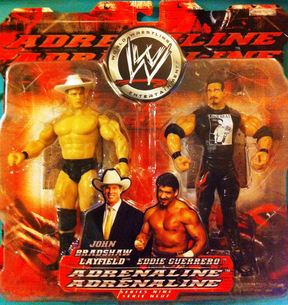 WWE JBL & EDDIE GUERRERO, JAKKS ADRENALINE ACTION FIGURES CANADIAN VERSION, NIP, 2004