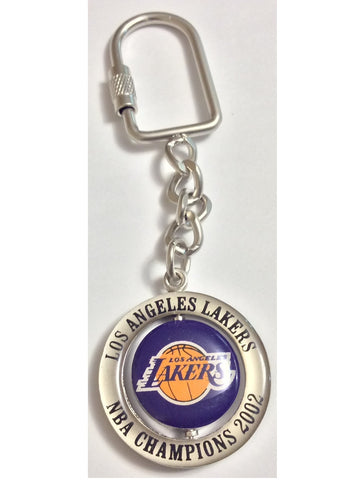 NBA LOS ANGELES LAKERS, 3-PEAT CHAMPIONS SPINNER KEYCHAIN, CIRCA 2002