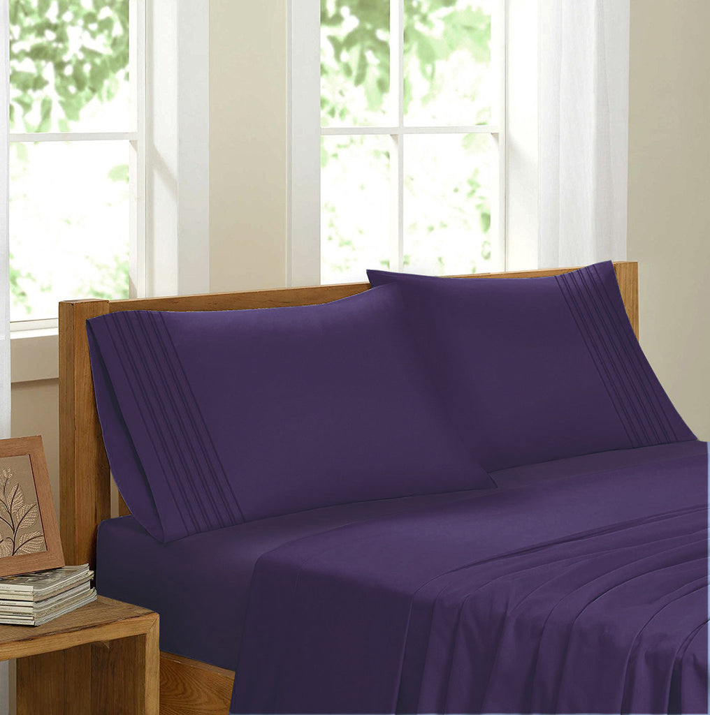 Swiss Collection Luxury 3600 Series Egyptian Comfort Sateen Sheet Set - Purple